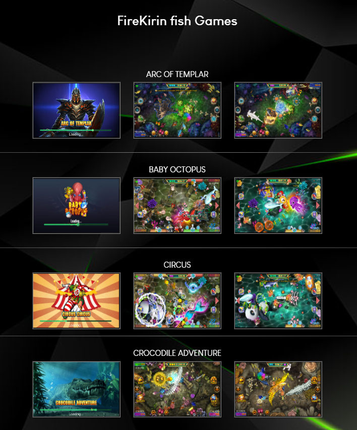 To show fish games from Fire Kirin Fire Kirin Fish Games Screen