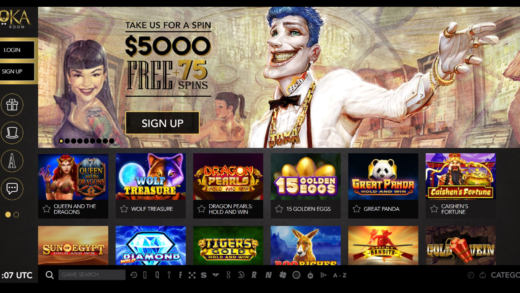 joka room vip casino main screen