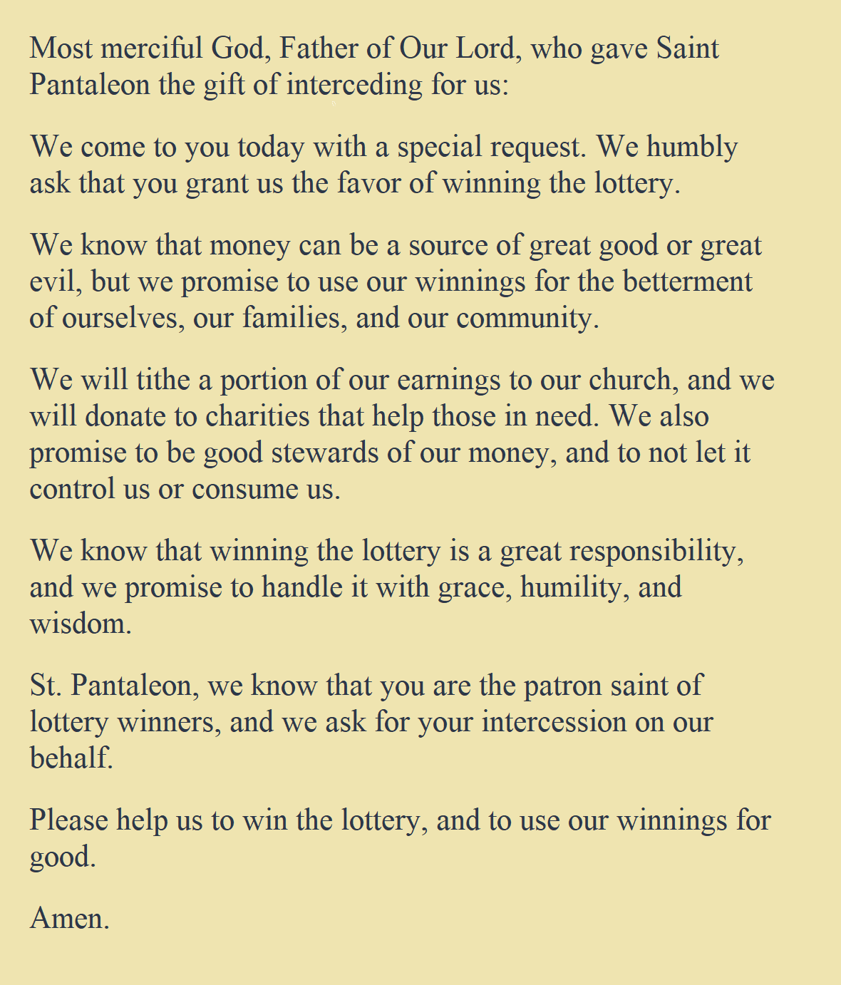 St Pantaleon Prayer for Lottery Miracle Do Happen