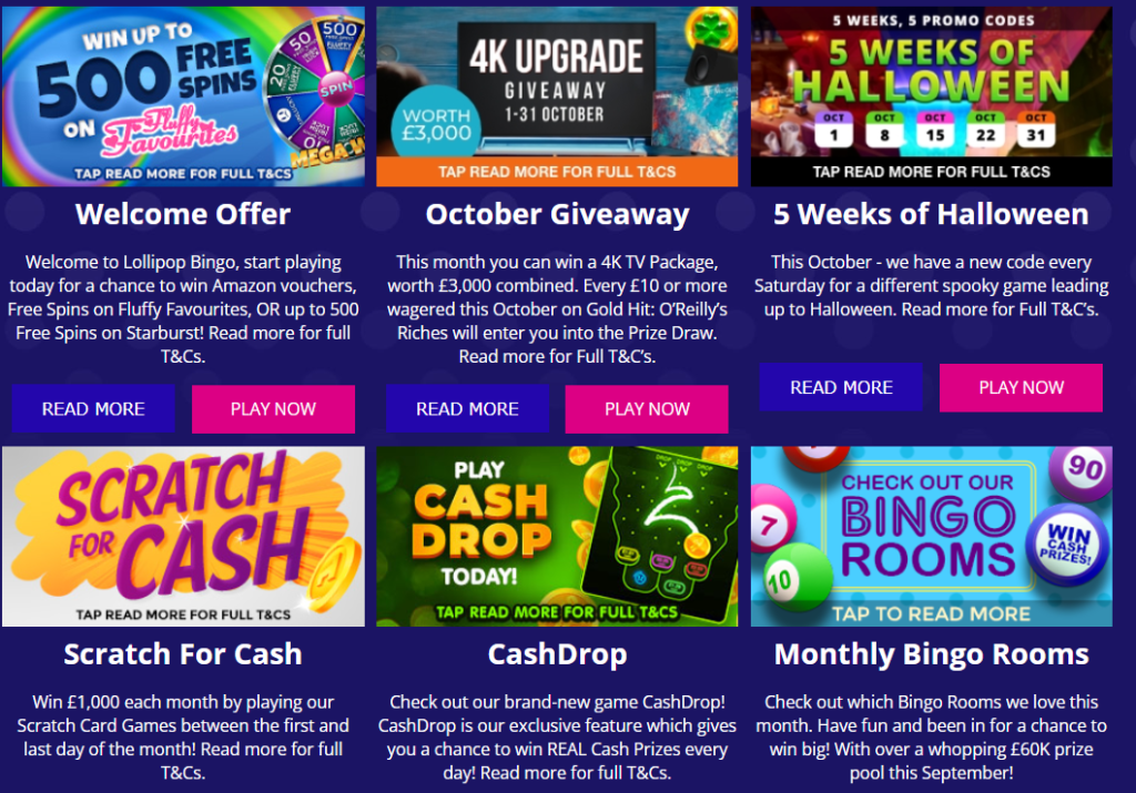 Lollipop Bingo Review - Everything You Need to Know 7 Lollipop Bingo Promotions