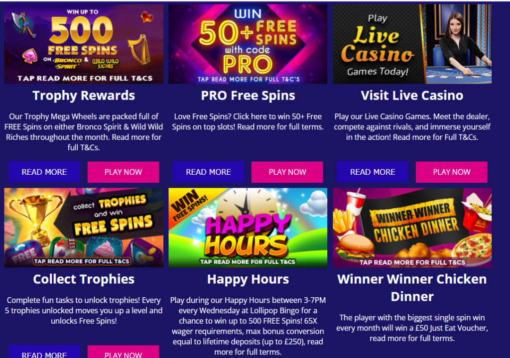 Lollipop Bingo Review - Everything You Need to Know 8 Lollipop Bingo Promotions
