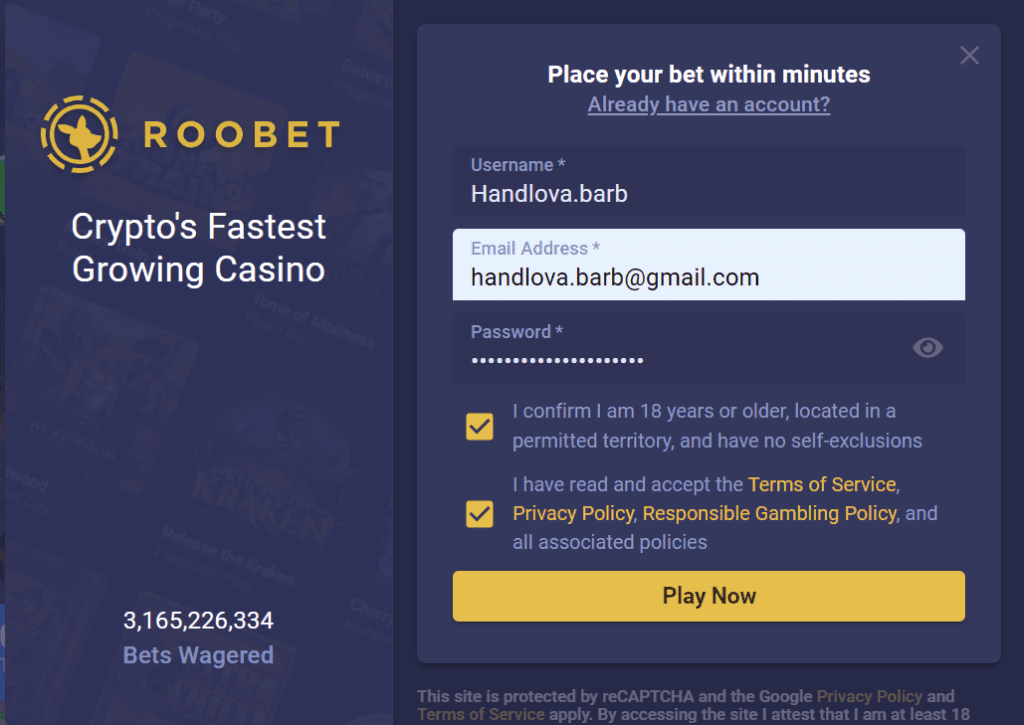 Roobet -Fastest Growing Crypto Casino 2023 - Detailed Review 1 Roobet casino sign up